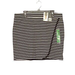 New Jones New York Black &‎ White Striped Faux Wrap Skort Women’s Size Large